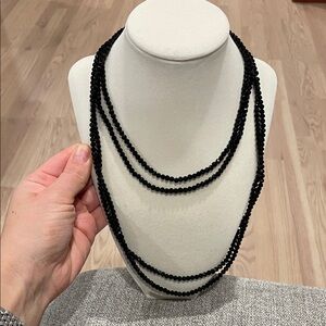 Chic Black Beaded Necklace